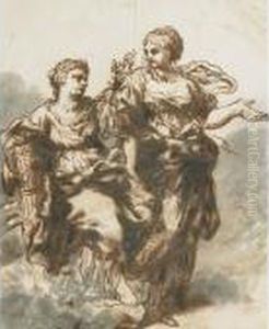 Two Female Allegorical Figures by Pietro Da Cortona (Barrettini)