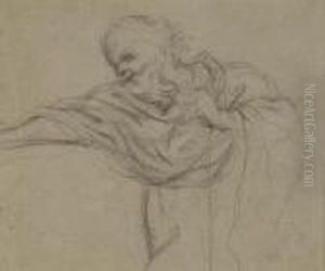 A Study Of A Bearded Man, His Right Arm Outstretched