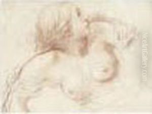 Half Length Study Of A Female Figure Looking To The Right by Pietro Da Cortona (Barrettini)