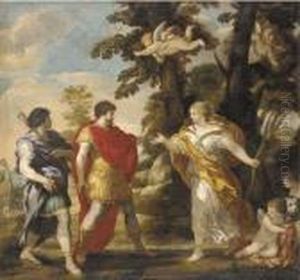 Venus Disguised As A Huntress Appearing To Aeneas And Achates