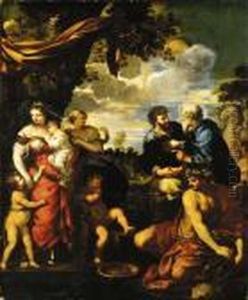 The Meeting Of Jacob And Laban by Pietro Da Cortona (Barrettini)