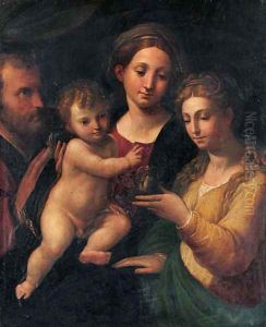The Holy Family with Saint Mary Magdalen by Bartolomeo Ramenghi (Bagnacavallo)