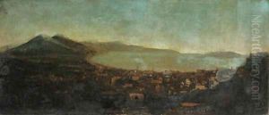 A panoramic View of Naples from the North with Vesuvius and the Bay beyond by Tommaso Ruiz