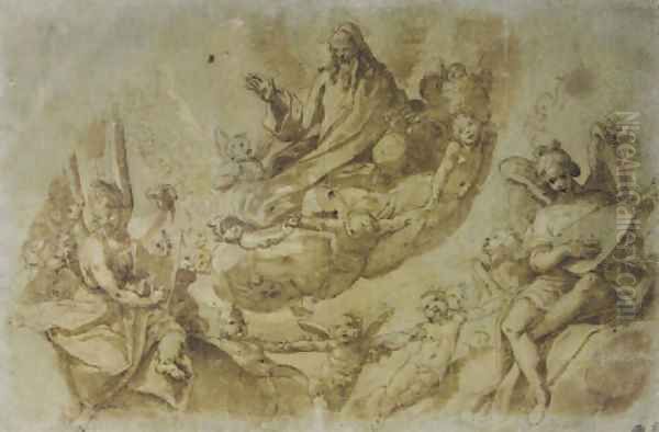 God the Father surrounded by angels and cherubim - view 1