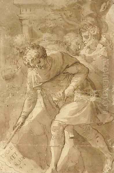 Four warriors, in the manner of Polidoro da Caravaggio - view 1