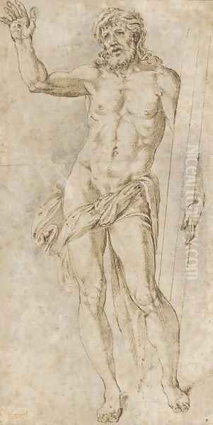 Christ holding the cross - view 1