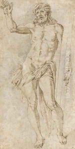Christ holding the cross by Giulio Romano (Orbetto)