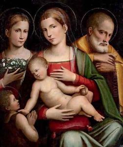 The Holy Family with the Infant Saint John the Baptist and Saint Elizabeth by Giacomo Raibolini