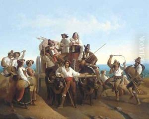 Arrivee Des Moissonneurs Dans les Marais Pontins by Louis-Leopold Robert