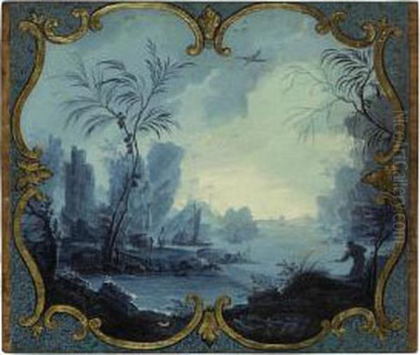 Chinoiseries Figures In A River Landscape - view 1