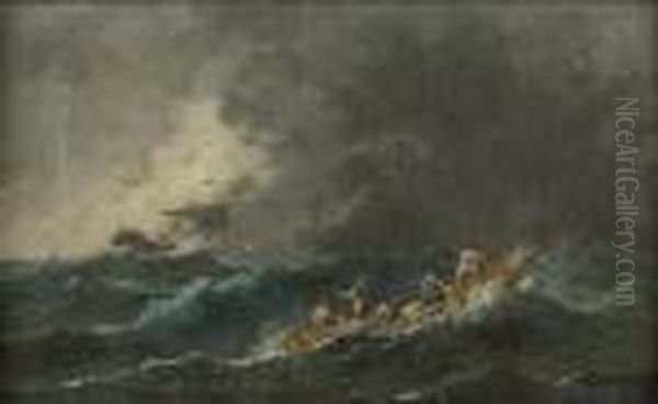 Une Barque Prise Dans L'orage - view 1