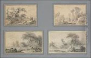 Quatre Paysages, Dans Un Meme Montage by Jean-Baptiste Pillement