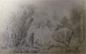 Paysage A La Cascade by Jean-Baptiste Pillement