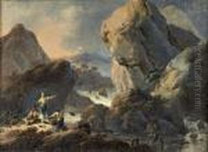 Paisagem Com Figuras by Jean-Baptiste Pillement