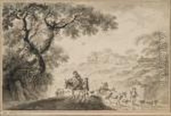 Bergers Dans Un Paysage De Campagne - view 1