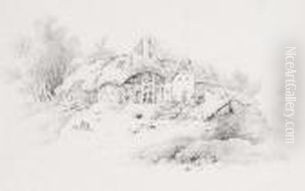 Farmhouse And Barn By A Stream - view 1