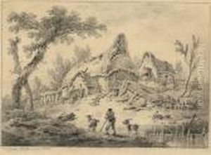 Landscape With A Cottage, A Goatherd In The Foreground