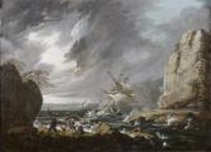 Bateau Sur Une Mer Agitee Aux Abords D'une Cote Rocheuse Bateau Sur Une Mer Agitee Aux Abords D'une Cote Rocheuse