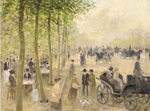 A bustling Parisian boulevard