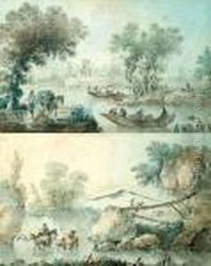 Paire De Paysages Fluviaux Animes Paire De Paysages Fluviaux Animes