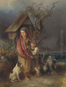 A rest on the road home by Johann Matthias Ranftl
