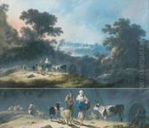 Bergers Dans Un Paysage by Jean-Baptiste Pillement