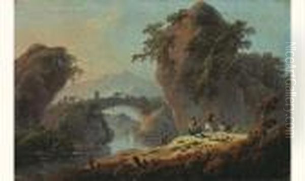 Un Paysage De Riviere Au Portugal Anime De Deux Bergers - view 1