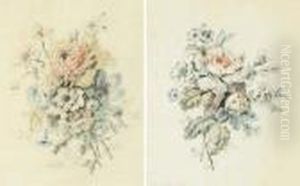 A Bouquet Of Roses And Other
Flowers; And A Bouquet Ofchrysanthemums, Morning Glory And Other Flowers by Jean-Baptiste Pillement