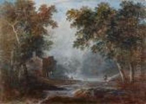 Landscape With Fishermen Near A River Landscape With Fishermen Near A River