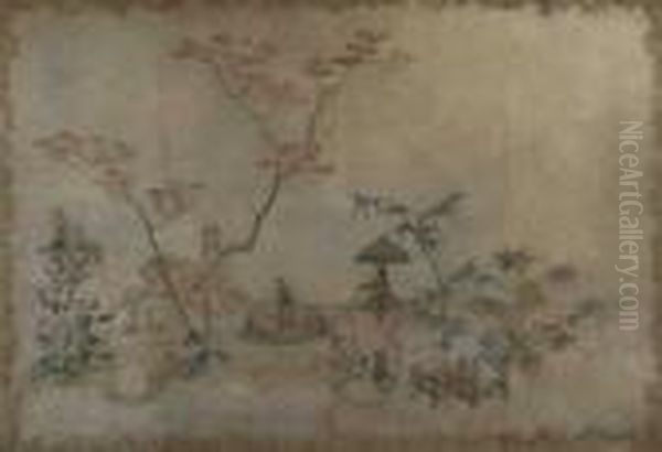 Panneau Mit Chinoiserie-szene. - view 1