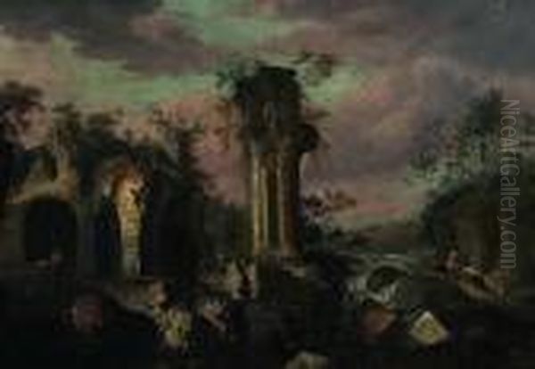 Capriccio Con Rovine E Viandanti - view 1