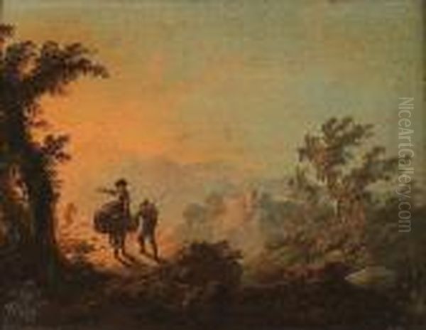 A View Of Sintra With Travellers On A Path In The Foreground - view 1