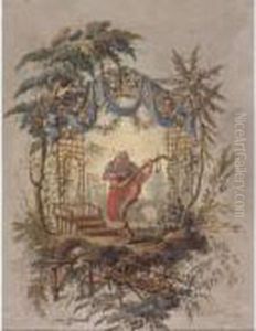 A Chinese Musician In A Stylized Garden by Jean-Baptiste Pillement