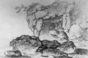 Rochers En Bord De Mer by Jean-Baptiste Pillement