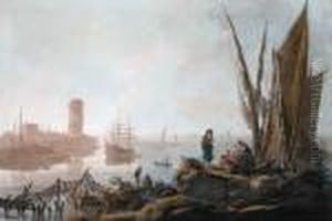 View Of The River Tagus With
Fisherfolk On The Shore, Numerous Vessels And An Island With A Tower
Beyond View Of The River Tagus With
Fisherfolk On The Shore, Numerous Vessels And An Island With A Tower
Beyond