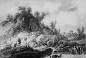 A Landscape With Fishermen By A River A Landscape With Fishermen By A River