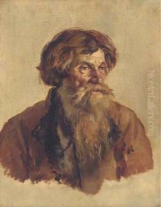 Portrait of an old man by Repin Iliya