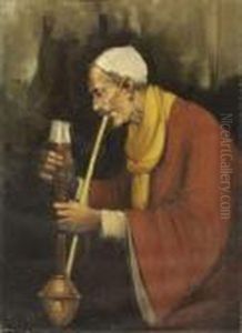 Bedouin Fumant La Pipe A Eau
