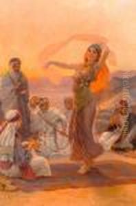 Oriental Dancer. by Otto Pilny