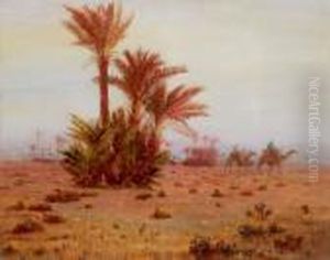 Cavaliere Su Un Cammello Nel Deserto by Otto Pilny