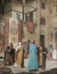 Arabischer Teppichbasar. by Otto Pilny