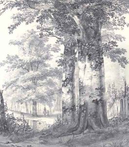 A wooded landscape with figures by a pond A wooded landscape with figures by a pond
