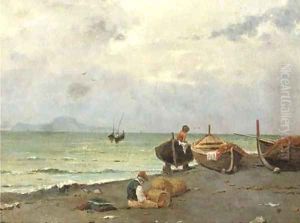 On the beach near Naples by Pasquale Ruggiero