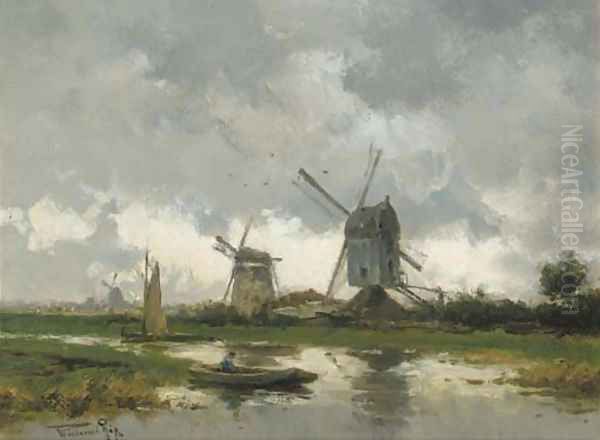 Molens bij Gouda a landscape with windmills - view 1