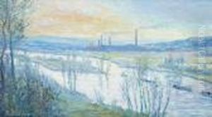 La Seine Vue Du Petit Quevilly Pres Derouen by Robert Antoine Pinchon