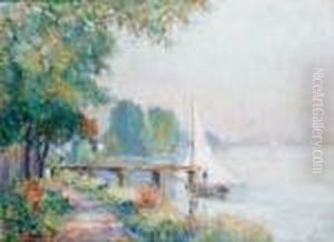 Petit Voilier A L'appontement En Bordde Seine by Robert Antoine Pinchon