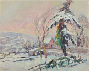 Village Enneige by Robert Antoine Pinchon