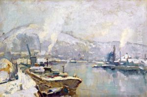 La Seine Et La Cote Sainte Catherine A Rouen En Hiver