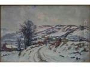 Les Hauteurs De Rouen Sous Laneige by Robert Antoine Pinchon