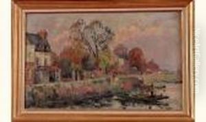 <quai Anime En Bord De Seine> (croisset ?) by Robert Antoine Pinchon
